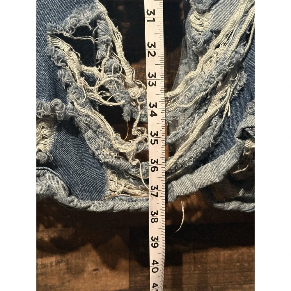 🔥American Bazi Casual Stylish Long Distressed Denim Jean Jacket 3x Boho Y2K